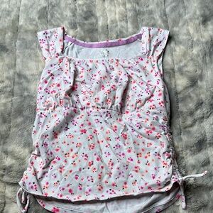 Justice Pink and Purple Floral Kids Top